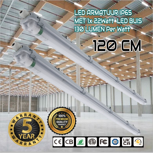 Led TL Armatuur Waterproof 22W 1.2m incl 1 BUIS - 7768-sll-tl-tri-1 x t8-120