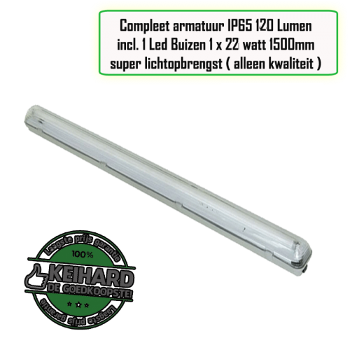 Led TL Armatuur Waterproof 22W 1.5m incl 1 BUIS - 7768-sll-tl-tri-1 x t8-150