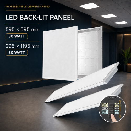 BACK-LIT LED PANEEL | EUROPA | 120X30CM | 30W | PHILIPS DRIVER | CCT-SWITCH | MET EUROSNOER - 5171-30x120 cct 30w philips