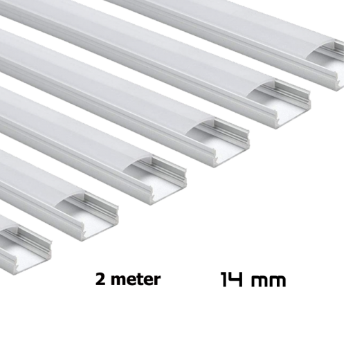 PROFIELSURFACE 14MM 2 Meter ZILVER - 8291-sll-strip-alu-2 meter wit