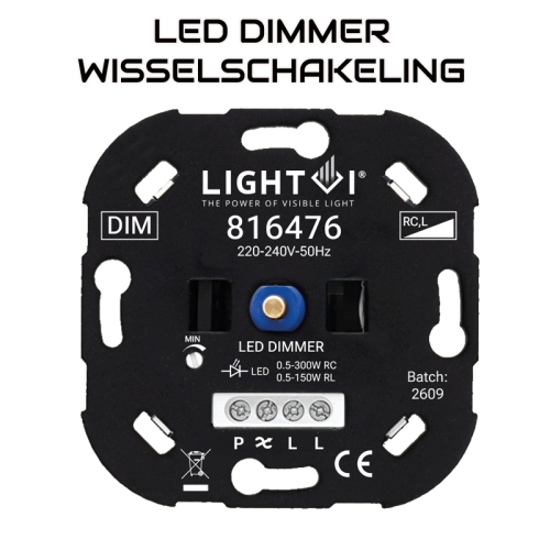 TRIAC LED DIMMER | 0.5-300W | WISSELSCHAKELING - 9205-sll-led dimmer 0.5-300w