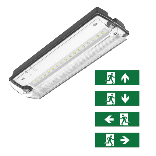 NOODVERLICHTING | PAN | 3W | IP65 | ZWART (INCLUSIEF) - 9398-sll-3w zwart incl pictogrammen