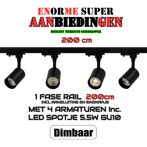 AANBIEDING COMPLETE SET-1 FASE RAIL MET 4 SPOTS - 8652-aanbieding-1.5m 50x130 (4) 