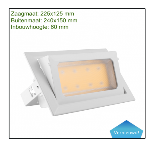 DOWNLIGHT KANTELBAAR Ø 225X125 - 7556-sll-30w-rechthoekig