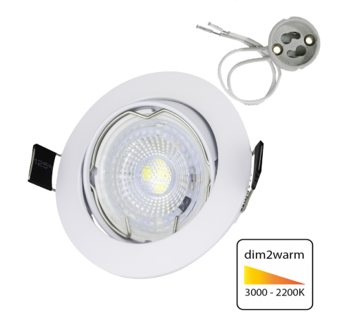 Led Spotlight Inbouw 5 Watt GU10 Wit-DIM2WARM - 6357-sll-led spotjes dim2warm