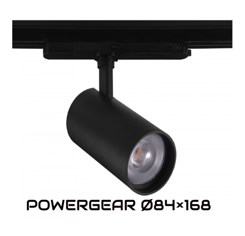 3-FASE RAILSPOT 30W ZWART POWERGEAR - 7473-sp-b-w30-zwart