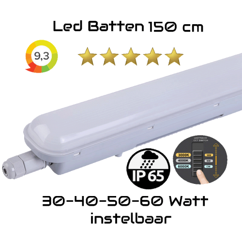 LED BATTEN | CLIFF | 35-60W | 150CM | PHILIPS DRIVER | CCT - 7705-ledtraco 150cm cct clif