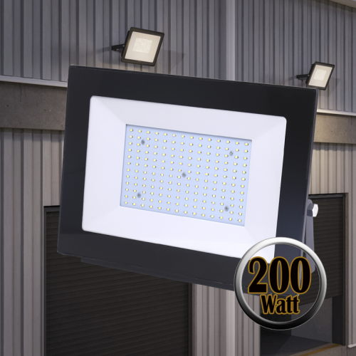 LED Ultradunne Schijnwerper Zwart 200W - 7058-sll-bouw 200w-ip65-187385