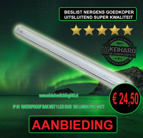 LED TL ARMATUUR IP65 160LM 1.5M INCL 1 Buis - 7791-sll-led arm ip65-160lm