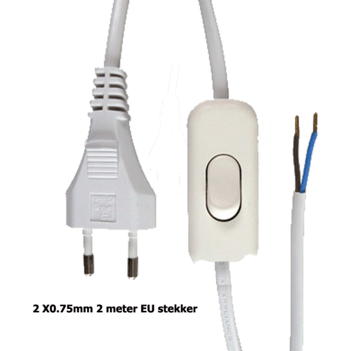 AANSLUITSNOER+SCHAKELAAR-2M  - 8364-kabel eu met stekker 