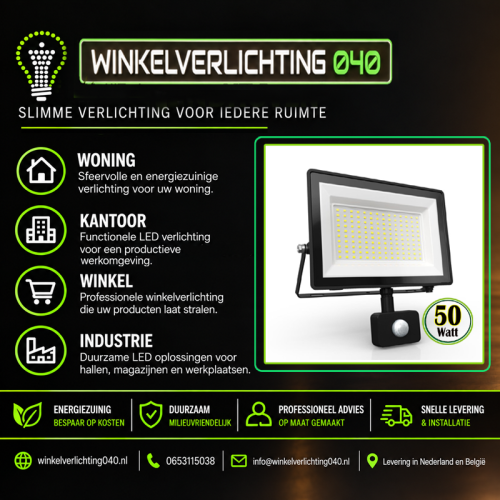 LED BREEDSTRALER MET SENSOR 120° IP65 50W - 7010-sll-breedstraler 50w