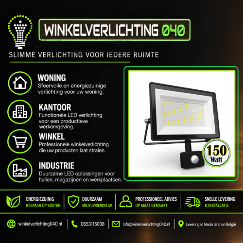 LED BREEDSTRALER MET SENSOR 90° IP68 150W - 7013-sll-breedstraler 150w sensor