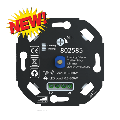 LED DIMMER | 500W | FASE AF- EN AANSNIJDING - 9212-led040 0-500watt 