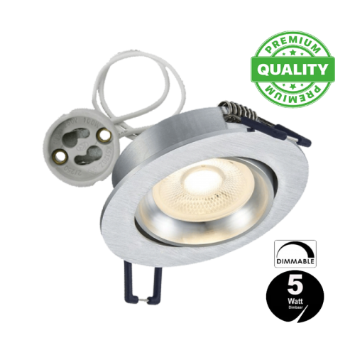 Led Inbouw Spotje Zilver 5w  compleet - 6351-led spotje silver 5 watt