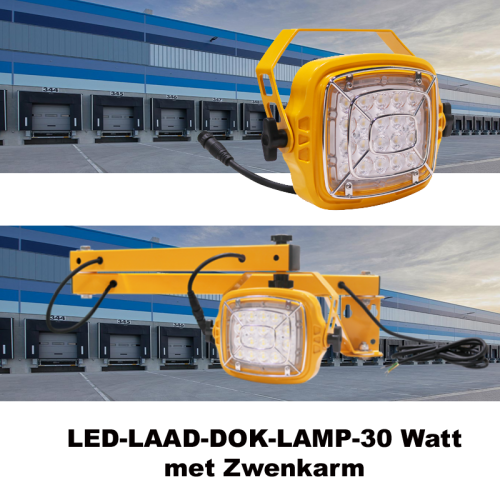 LED-LAAD-DOCK-LAMP-30 Watt met Zwenkarm - 9666-led-laad-dok-lamp-30w