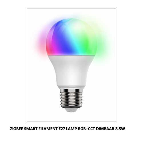 ZIGBEE SMART FILAMENT E27 LAMP RGB+CCT DIMBAAR 8.5W - 6414-swinckels-zigbee 8.5w e27