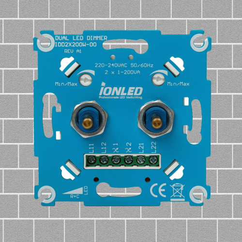 DUO LED DIMMER | 2×0.3-200 WATT - 8734-2 x led dimmer 