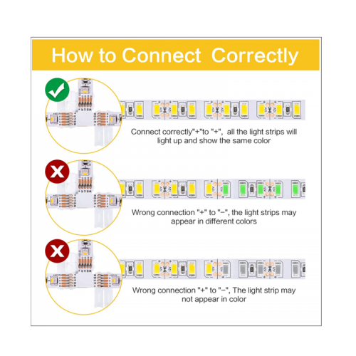 8350-led strip hoek connector rgbw 5pin 