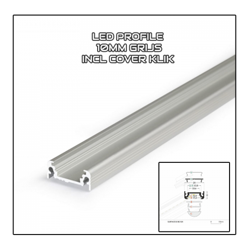 8292-profile 10mm-wit 2m  