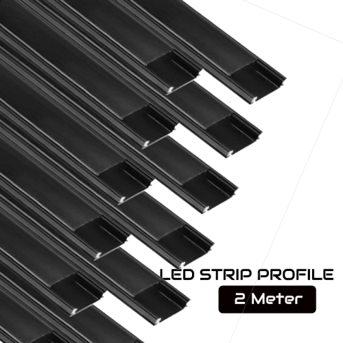 PROFIEL SURFACE 10MM 2 Meter  ZWART-ZWART - 8292-profile zwart 2m zwart zwart