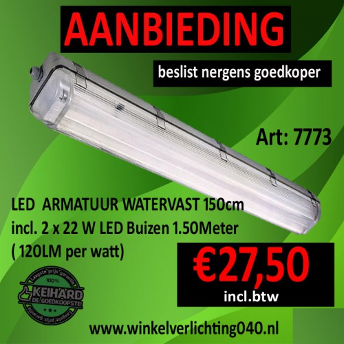LED BAK 150 cm WATERPROOF met 2 LED Buizen - 7773-led arm-waterproof aanbieding