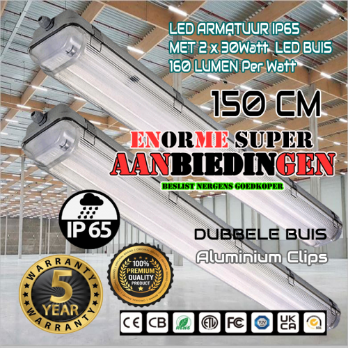 LED BAK 150 cm WATERPROOF met 2 LED Buizen - 7773-led arm-waterproof aanbieding