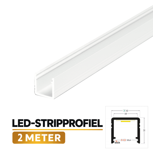LED Aluminium Profile 2.0 meter 10mm INBOUW - 8298-profile voor led strips