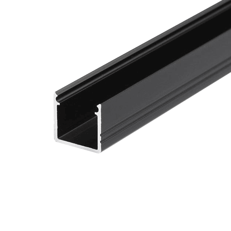 LED Aluminium Profile 2.0 meter 10mm INBOUW - 8296-profile zwart 2mt 10mm opbouw