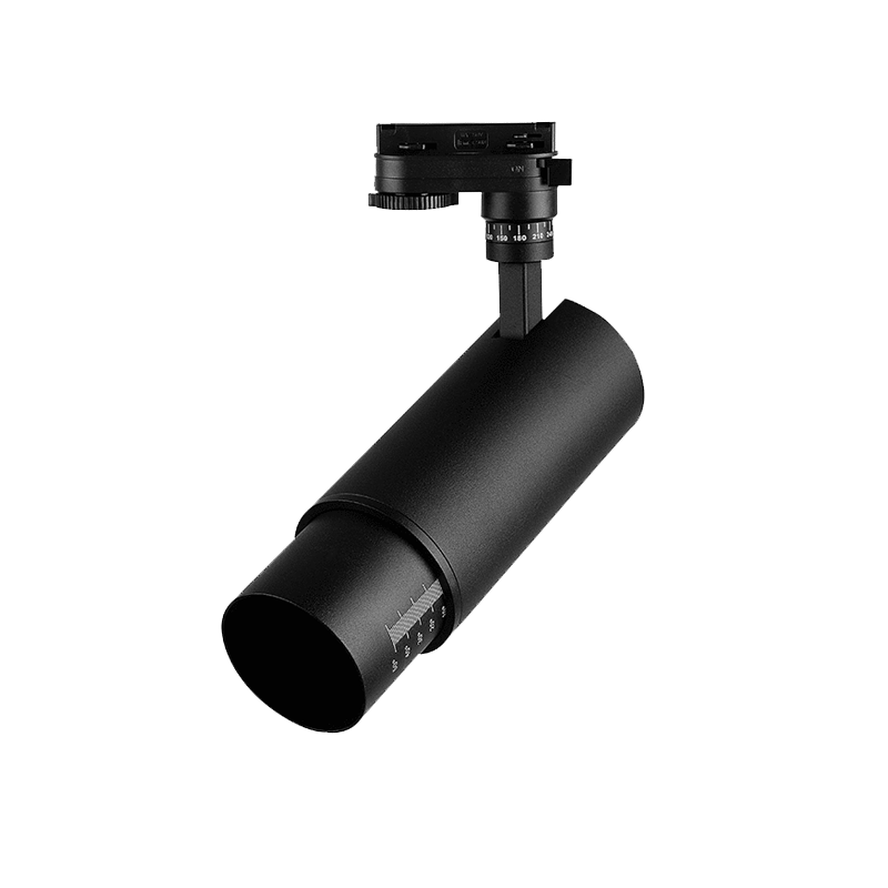 3-FASE RAILSPOT swinckels 10°-60° 30W zwart WHITE SWITCH - 7527-tracklight verstelbaar zwart