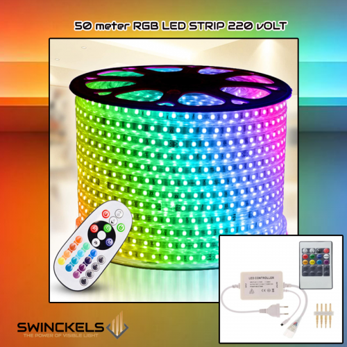 LED Strip RGB IP65 220VOLT 50 METER - 8127-led strip 220volt ip65 rgb