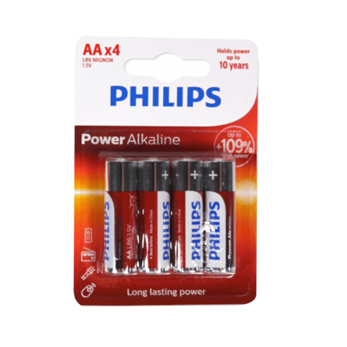 PHILIPS Power Alkaline AA Batterij - 9966-philips batterij aa