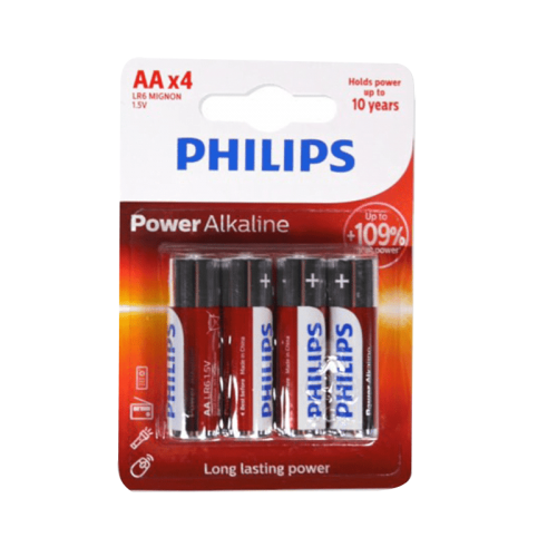 PHILIPS Power Alkaline AA Batterij - 9634-philips batterij aa