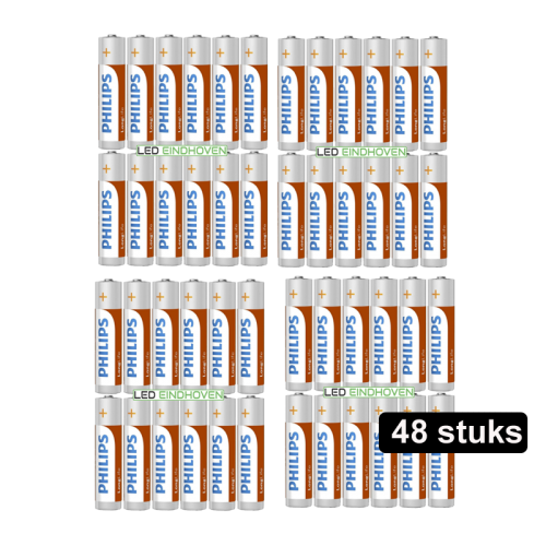 Philips Batterijen AAA 48 stuks - 9968-philips batterijen 48 stuks 