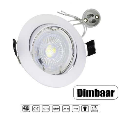 Led Spotlight 5 Watt GU10 Zaagmaat Ø71 - 6322-led spot 5watt dim Ø71