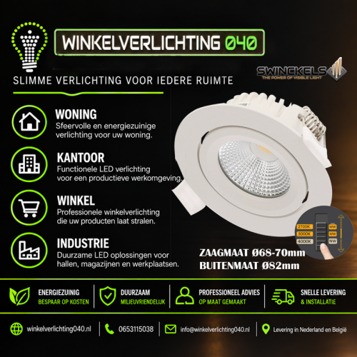 LED-INBOUWSPOT 4/6W-DIM CCT WIT - 8270-led spot 4-6w dimbaar cct