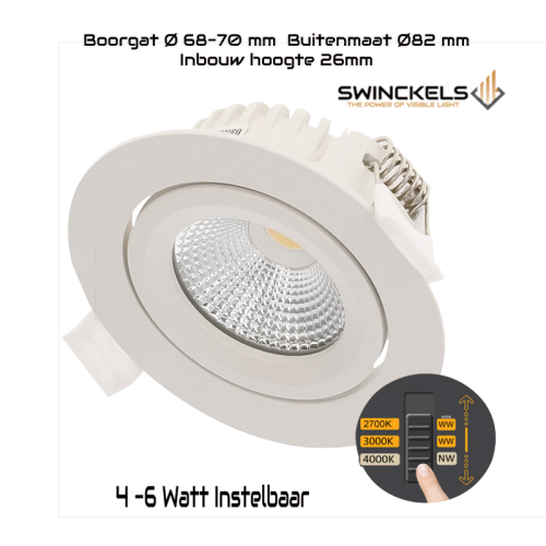 8270-led spot 4-6w dimbaar cct 