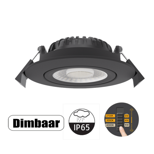 LED INBOUWSPOT | MIRAN | SLIM-FIT | 5W/7W | CCT-SWITCH | ZWART - 8257-led spot 5-7w cct switch