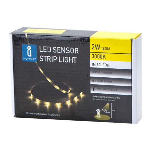 LED Strip 1 meter 2 Watt 3000K op batterij met bewegingssensor - 9584-trap verlichting led strip 