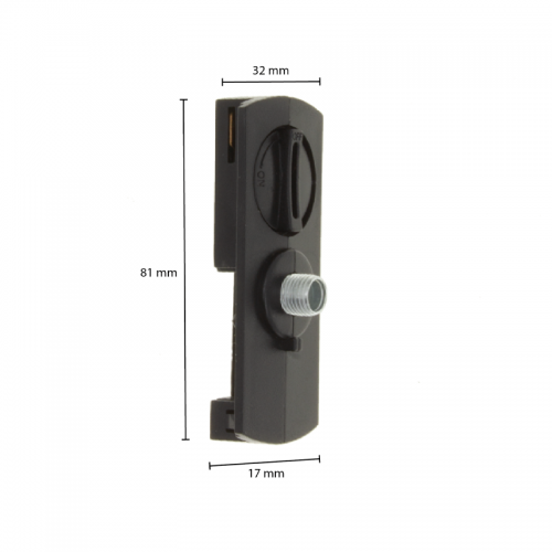 7349 1-fase rail adapter zwart 
