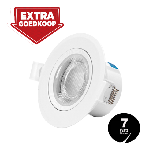 LED DOWNLIGHT INBOUW 7 WATT KANTELBAAR - 3431-led downlight aanbieding 7 watt