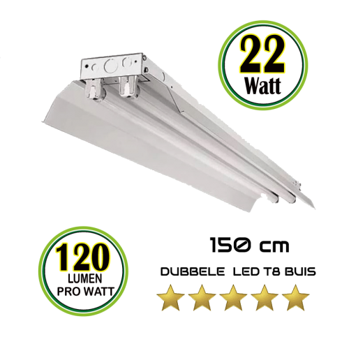 LED BUIS T8 REFLECTOR MET ARMATUUR 150CM-2x22 watt - 7779-led arm refector  2x150cm ip22