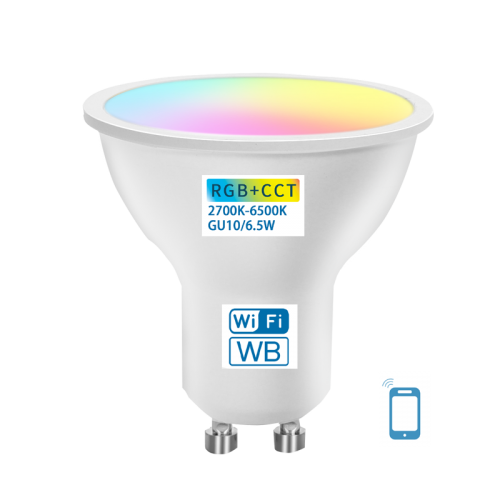 LED SPOTJE GU10 SMART 6W-RGB-CCT-WIFI - 3460-rgb led spotje met app