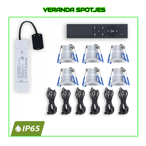 LED VERANDA SPOTJE PREMIUM DIMBAAR 6 stuks - 3515-veranda spotje6st 