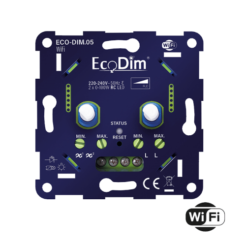 WIFI LED DIMMER DUO | 2×0-100W | FASE AFSNIJDING (RC) - 8738-wifi led dimmer dubbel 2-0-100w