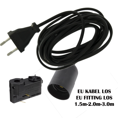 9597-e27 fitting met snoer zwart 