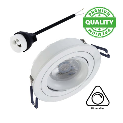 LED SPOTJE 5WATT GU10 Ø68 wit grijs RANDJE - 6352-led spotje grijs randje binnen