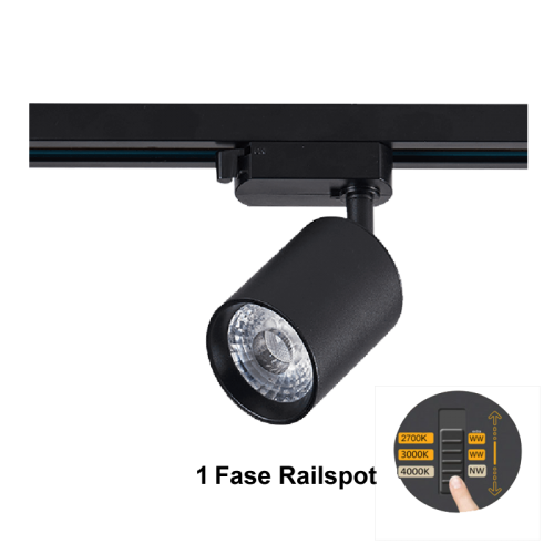 1-FASE RAILSPOT | PANDO | 10W | ZWART-WIT CCT - 7357-1-fase railspot | pando | 10w cct