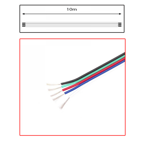 9078-led strip kabel 5 adrig 10m 