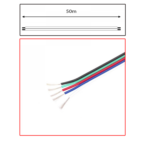 9078-led strip kabel 5 adrig 10m 