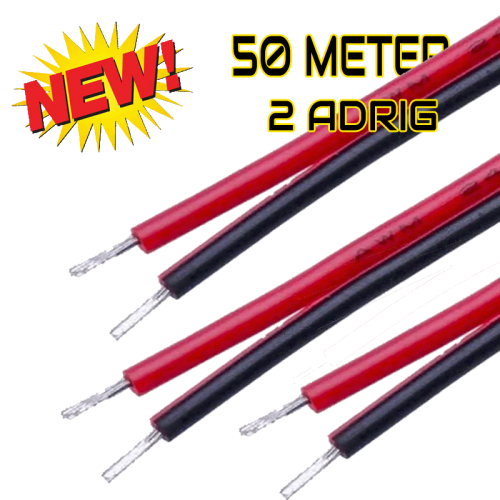 2-ADERIGE KABEL | 22AWG | 50M - 9075-2 adrig 50 meter 